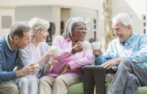 elderly people laughing